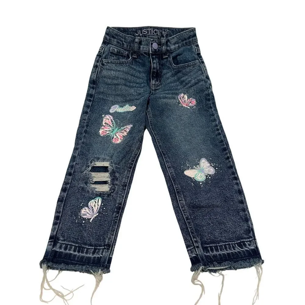 Justice Butterfly Jean sz 7 Girls